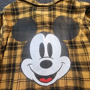 Disney Mickey Mouse Women's Button Down Plaid Flannel XL Long-Sleeved Shirt